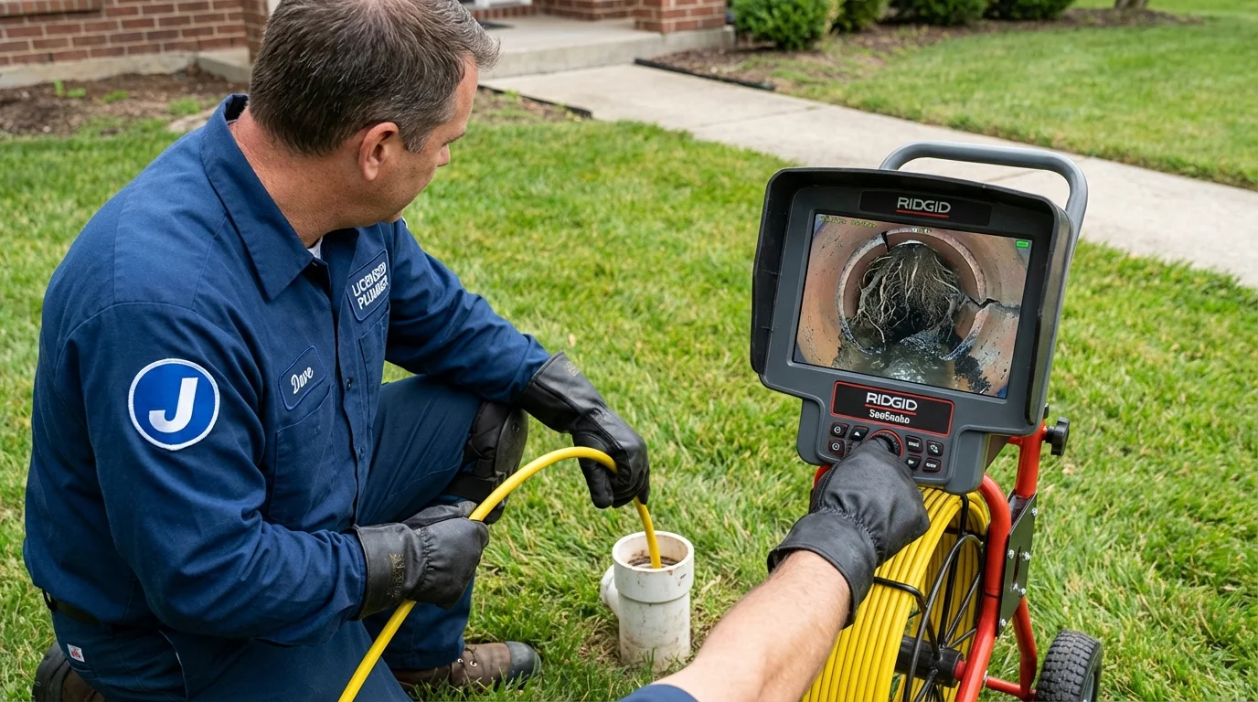 Sewer camera inspection being performed by Johns Plumbing LLC in Oconto